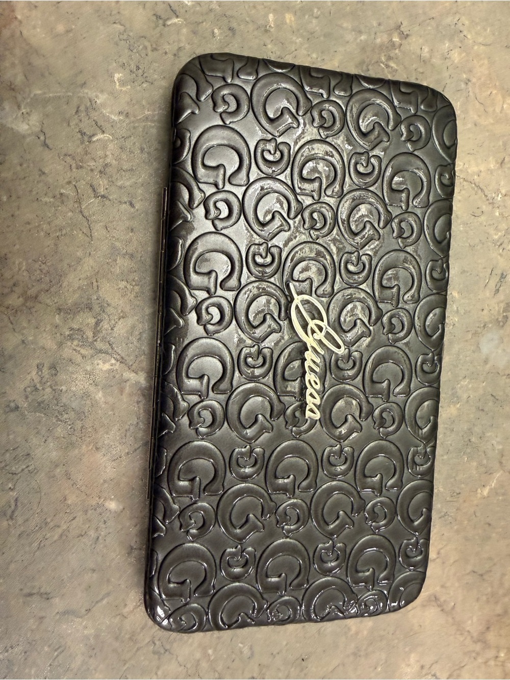 Guess Black Embossed Logo Wallet Case